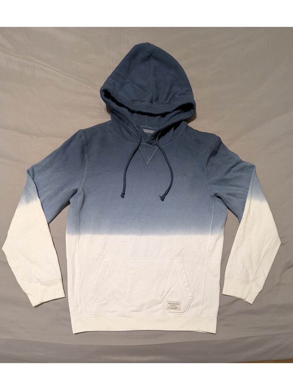 Abercrombie & Fitch Men's Small Dip Dye Ombre Hoodie Sweatshirt Blue White S